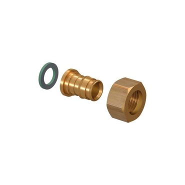 Штуцер Uponor 1023018 PEX d25 мм х 1 с накидной гайкой латунь 1852₽