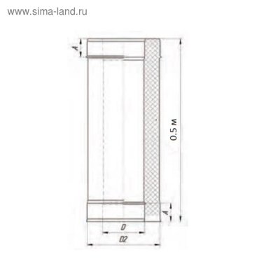 Сэндвич-труба 05 м d 160 220 мм нержнерж 05 мм05 мм 2968₽