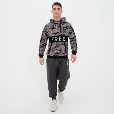 Кофта толстовка мужская 1142 Олимп цвет серый камуфляж р-р 50 1422₽