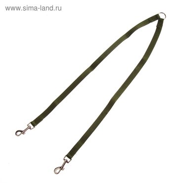 Сворка для двух собак каждая 45 х 15 см зелёная 145₽
