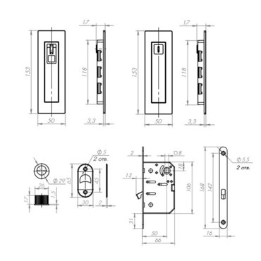 Набор для раздвижных дверей SH011 URB MWSC-33 цвет итальянский тисненый 2805₽