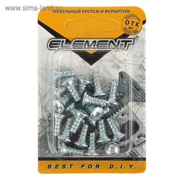 Еврошуруп Element 63х13 мм оцинкованный с полукруглой головкой на блистере 20 шт 36₽