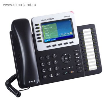Телефон Grandstream GXP-2160 VoIP 2 Порта Ethernet 6 SIP линий цветной TFT дисплей 16121₽