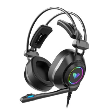 Наушники AULA S600 игровые микрофон USB 21 м подсветка чёрные 2590₽