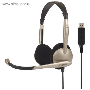 Наушники с микрофоном KOSS CS-100 USB черно-бежевые 1990₽