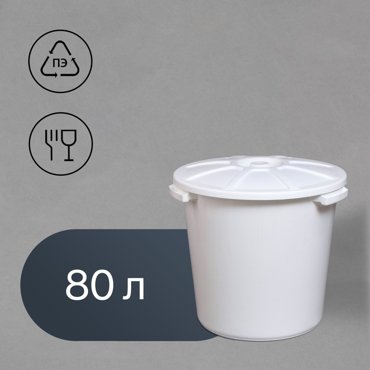 Бак пищевой 80 л с крышкой цвет МИКС 1032₽