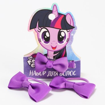 Набор аксессуаров для волос 3 шт резинка и заколка фиолетовая My Little Pony 49₽