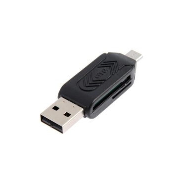 Картридер-OTG LuazON LNCR-001 подключение microUSB и USB слоты SD microSD черный 106₽
