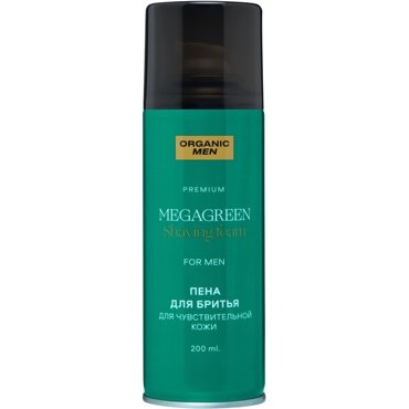 Пена для бритья Organic Men MegaGreen для чувствительной кожи 200 мл 316₽
