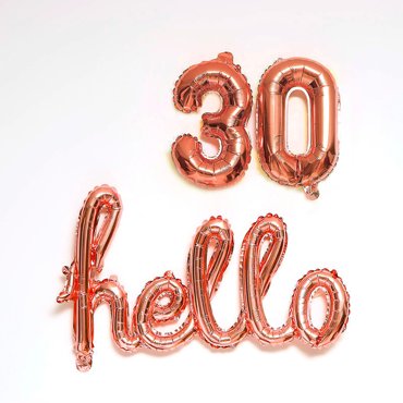 Шар фольгированный 16 Hello 30 буквы цвет роза-голд 189₽