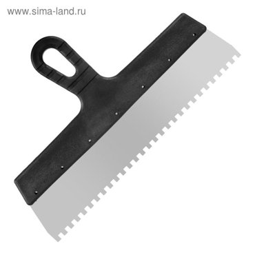 Шпатель фасадный Ремоколор 12-7-350 нержавеющая сталь пластик зуб 6х6 мм 350 мм 91₽