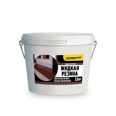 Гидроизоляция акриловая Жидкая резина 12 кг цвет красно-коричневый 7626₽