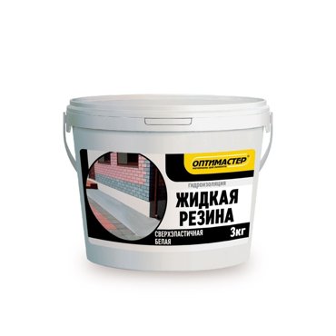 Гидроизоляция акриловая Жидкая резина 3 кг цвет белый 1535₽