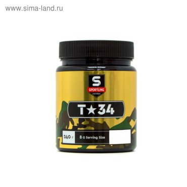 Предтренировочный комплекс SportLine Nutrition T-34 адреналин спортивное питание 240 г 1342₽