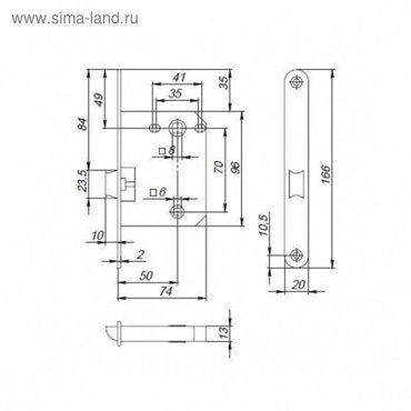 Защелка врезная PL72-R20 SN цвет матовый никель 150₽