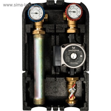 Насосная группа STOUT SDG-0001-002502 прямой контур 1 насос Grundfos UPSO 25-6 22274₽