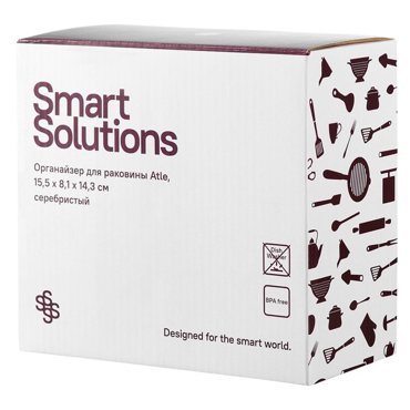 Органайзер для раковины Smart Solutions Atle 155х8х148 см цвет серебристый 891₽