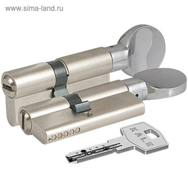 Цилиндровый механизм KALE 164 BM100 40х10х50 мм с вертушкой 5 ключей цвет никель 2567₽