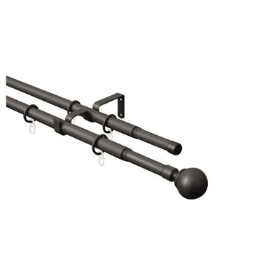 Карниз телескопический двойной с металлическими кольцами ARTTEX 160-300 см 2803₽