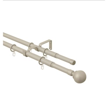 Карниз телескопический двойной с металлическими кольцами ARTTEX 160-300 см 2803₽