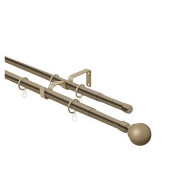 Карниз телескопический двойной с металлическими кольцами ARTTEX 160-300 см 2803₽