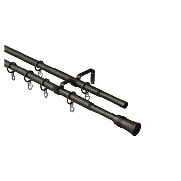 Карниз телескопический двойной с металлическими кольцами ARTTEX 160-300 см 2803₽