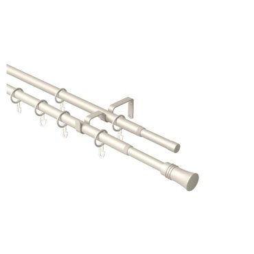 Карниз телескопический двойной с металлическими кольцами ARTTEX 160-300 см 2803₽
