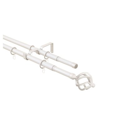 Карниз телескопический двойной с металлическими кольцами ARTTEX 160-300 см 2803₽