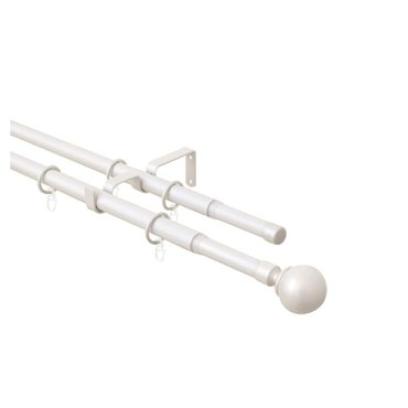 Карниз телескопический двойной с металлическими кольцами ARTTEX 160-300 см 2803₽
