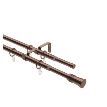 Карниз телескопический двойной с металлическими кольцами ARTTEX 160-300 см 2803₽