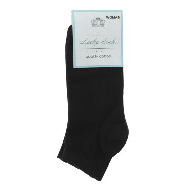 Носки женские однотонные укороченные Lucky Socks черные 3 пары 169₽