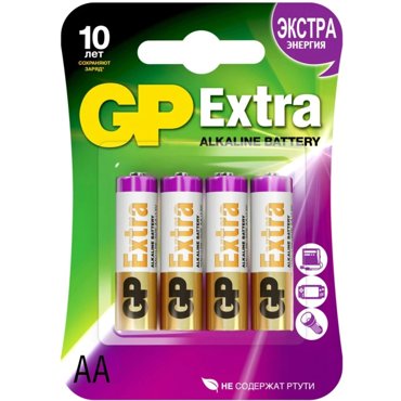 Батарейки GP Extra Alkaline 15А АA -4шт 499₽