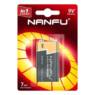 Батарейки Nanfu 9V 6LR61 1B 1 шт 409₽
