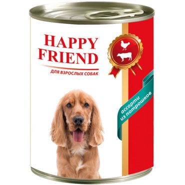 Корм для собак HAPPY FRIEND Ассорти из потрошков 410 г 179₽