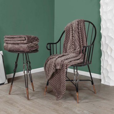 Флисовый плед Hyseas striped 200х220 см коричневый фото 3 1590₽