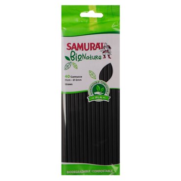 Трубочки пластмассовые Sisma Samurai 21 см 40 шт черные 99₽