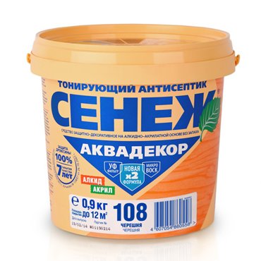 Антисептик Сенеж Аквадекор Х2 Черешня 09 кг 819₽