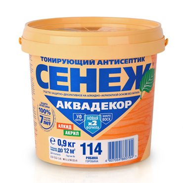 Антисептик Сенеж Аквадекор Х2 Рябина 09 кг 819₽