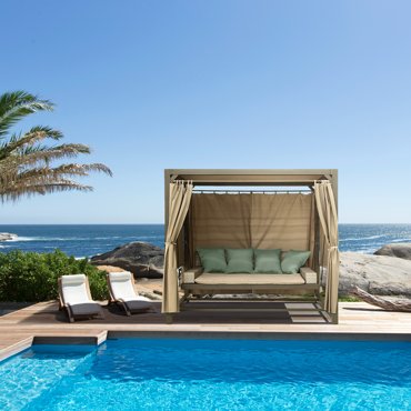 Диван подвесной Greenpatio Barcelona с подушкой бежевый-голубой фото 2 139999₽