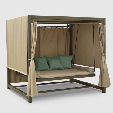 Диван подвесной Greenpatio Barcelona с подушкой бежевый-голубой фото 3 139999₽