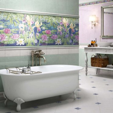 Бордюр Kerama Marazzi Сад Моне белый обрезной 25x30 см SPA016R фото 2 417₽