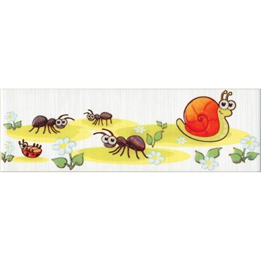Бордюр PiezaRosa Fiori 1 Насекомые улитка 8x25 см 90₽