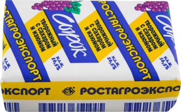Сырок творожный Ростагроэкспорт с изюмом 165 90г 67₽