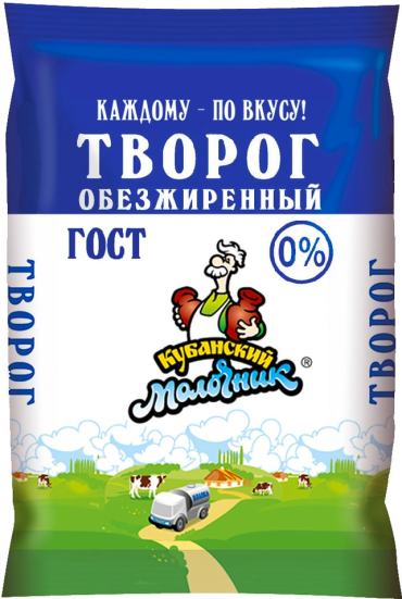Творог Кубанский молочник Уманский обезжиренный 180г 104₽