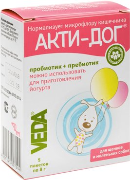 Акти-дог для собак Veda Пробиотик и пребиотик 5шт8г 170₽