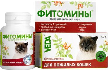 Фитомины для кошек Veda для пожилых кошек 50г 113₽