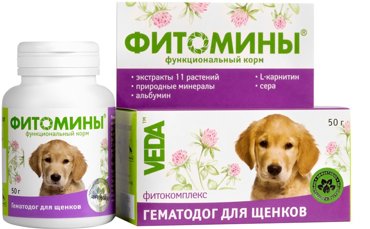 Фитомины для щенков Veda гематодог 50г 113₽