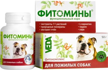 Фитомины для собак Veda для пожилых собак 50г 108₽