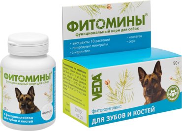 Фитомины для собак Veda для зубов и костей 50г 113₽