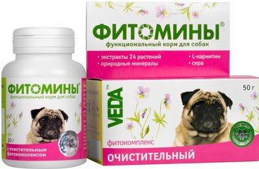 Фитомины для собак Veda очистительный 50г 120₽